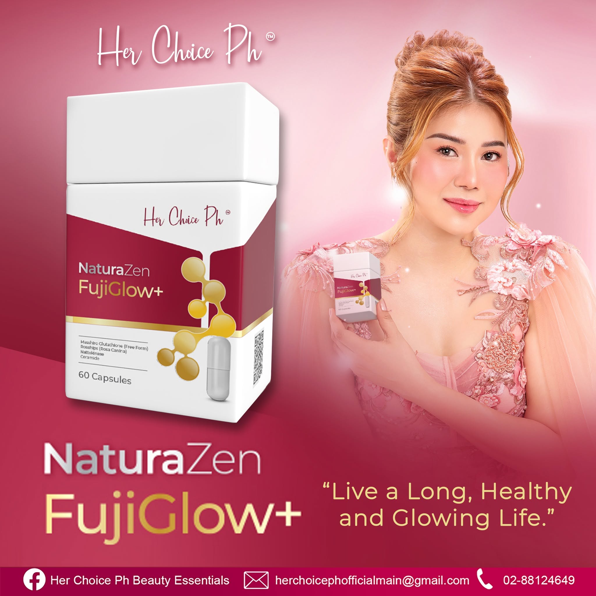 Naturazen's Fujiglow+ Glutathione Supplement with Natokinase (60 Capsules)